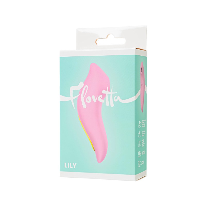 Вакуумный стимулятор Flovetta LILY, силикон, розовый, 13 см