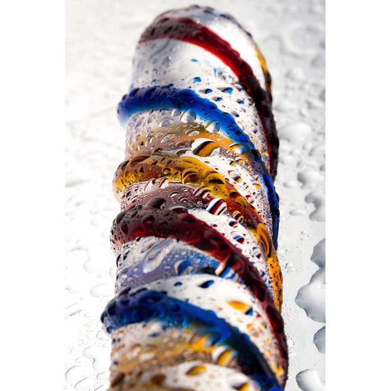 Двусторонний фаллоимитатор Sexus Glass, стекло, прозрачный, 19,5 см