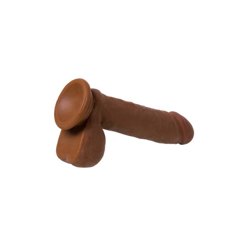 Реалистичный фаллоимитатор RealStick Elite Mulatto, коричневый, 16 см
