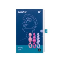 Набор анальных плагов Satisfyer Booty Call colored 3 шт, силикон, ассорти, 13,5 см