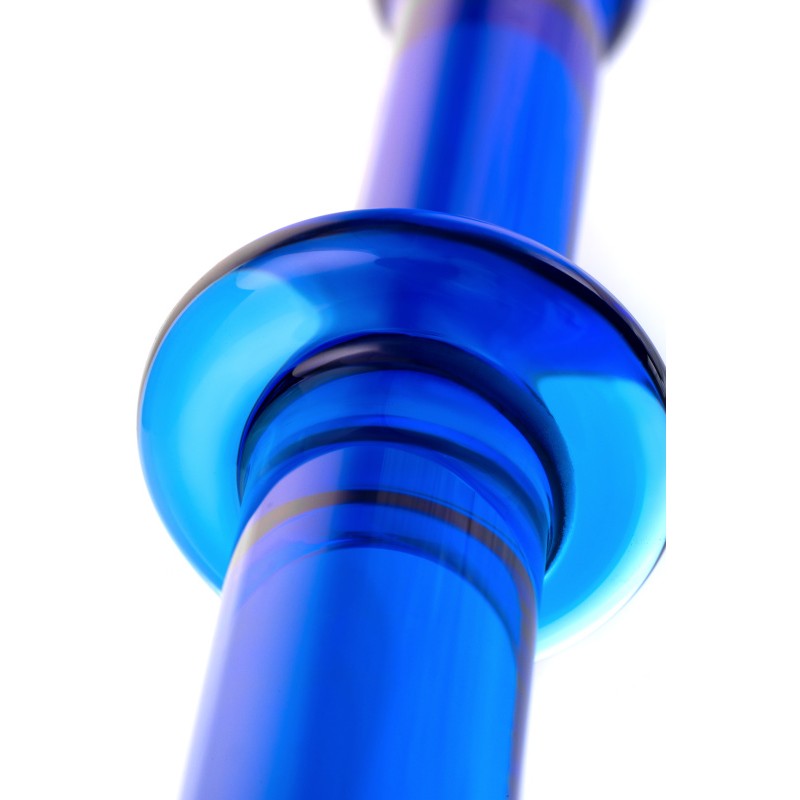 Двусторонний фаллоимитатор Sexus Glass, стекло, синий, 25 см