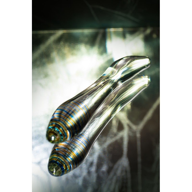 Двусторонний фаллоимитатор Sexus Glass, стекло, прозрачный, 22 см