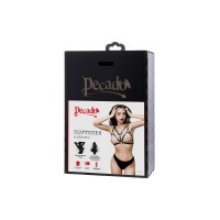 Портупея Pecado BDSM, «Соблазн» с кольцами, натуральная кожа, черная