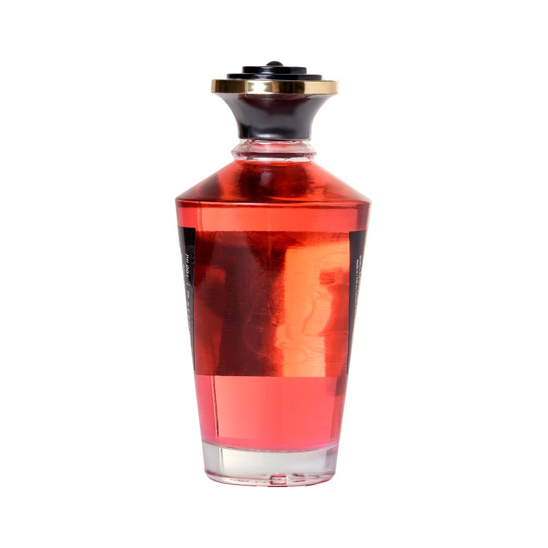 Масло массажное для тела Shunga «Клубника и шампанское»Sparkling Strawberry Wine,разогревающее,100мл