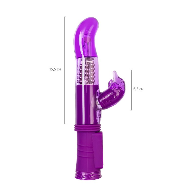 Вибратор с клиторальным стимулятором A-Toys by TOYFA, TPR, фиолетовый, 22,5 см