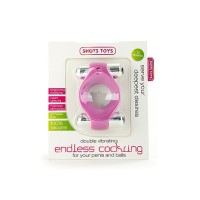 Эрекционное виброкольцо Double Vibrating Endless Cockring розовое