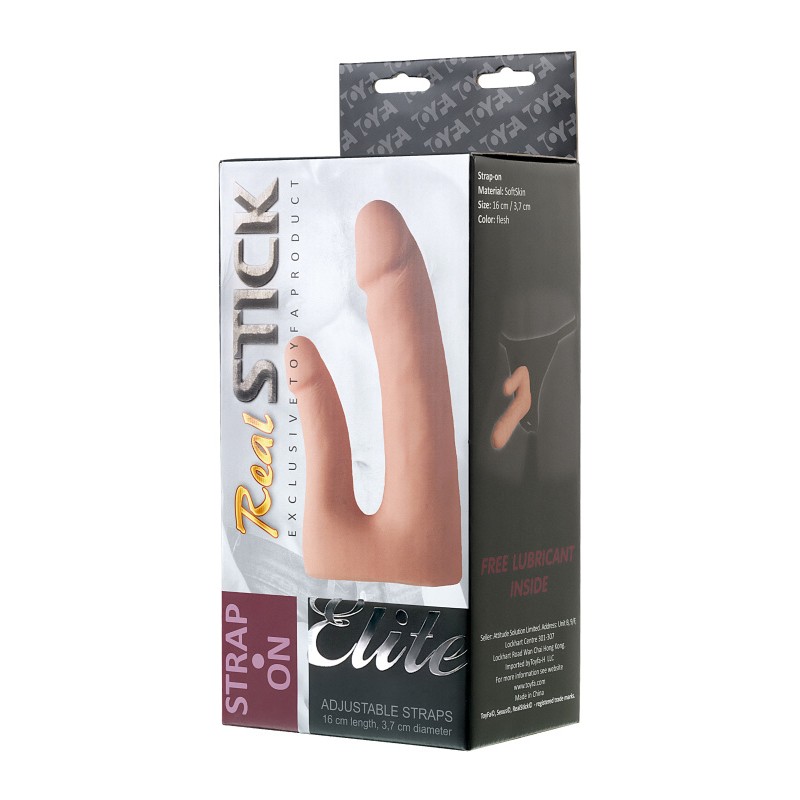 Страпон на креплении RealStick Elite, TPR, телесный, 19 см