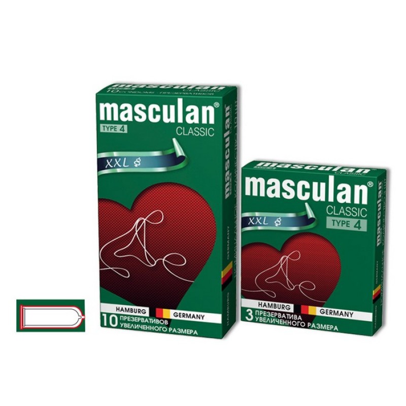 Презервативы Masculan, classic 4, XXL, увеличенного размера, 20 см, 5,4 см, 10 шт.