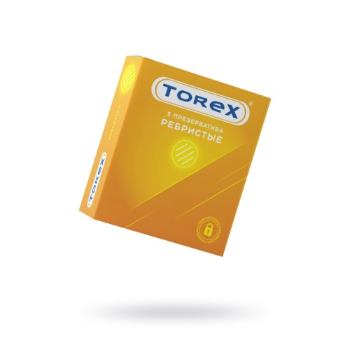 Презервативы Torex, ребристые, латекс, 18,5 см, 5,4 см, 3 шт.
