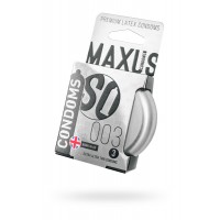 Изображение Maxus Презервативы Maxus, тонкие, латекс, железный кейс, 18 см, 5,3 см, 3 шт.