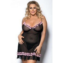 Комбинация Anais Linden и стринги, черно-розовый, XL