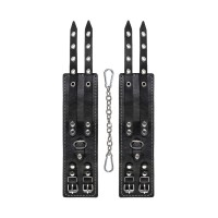 Оковы Pecado BDSM, с двумя ремнями и красной подкладкой, натуральная кожа, черные