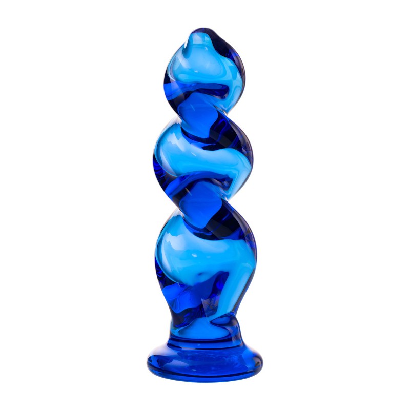 Анальная втулка Sexus Glass, стекло, синяя, 12 см, Ø 3,5 см