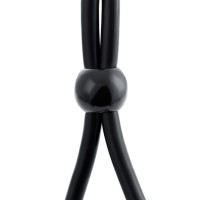 Лассо на пенис A-Toys by TOYFA Riat с двумя бусинами, силикон, черное, 19,5 см