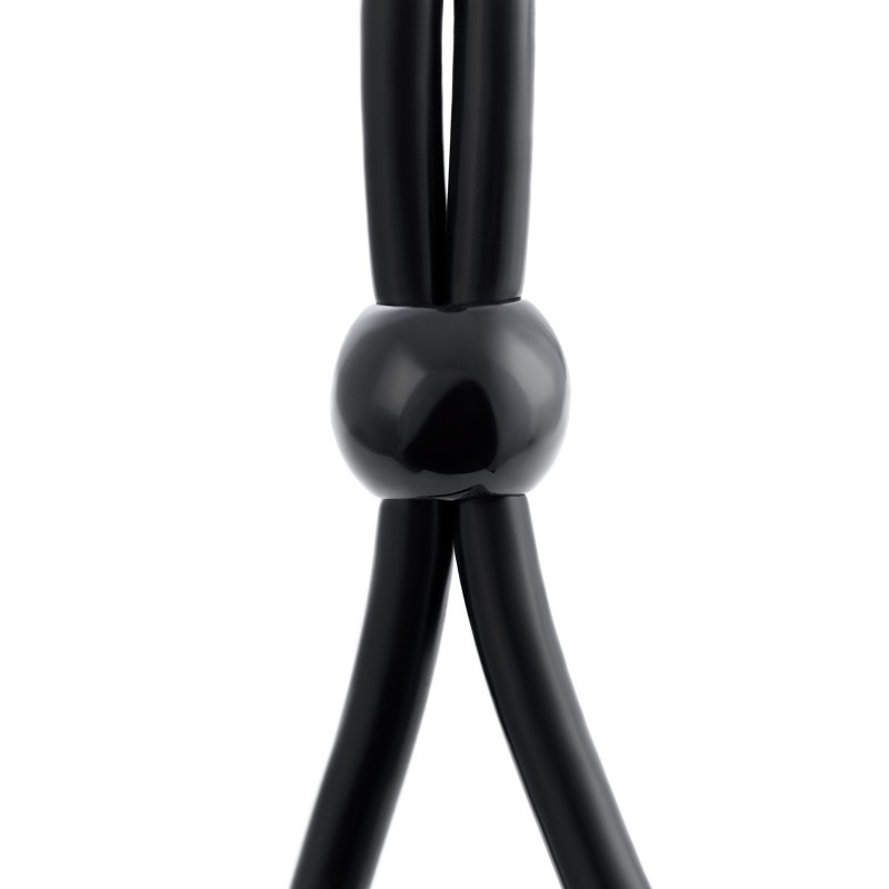 Лассо на пенис A-Toys by TOYFA Riat с двумя бусинами, силикон, черное, 19,5 см