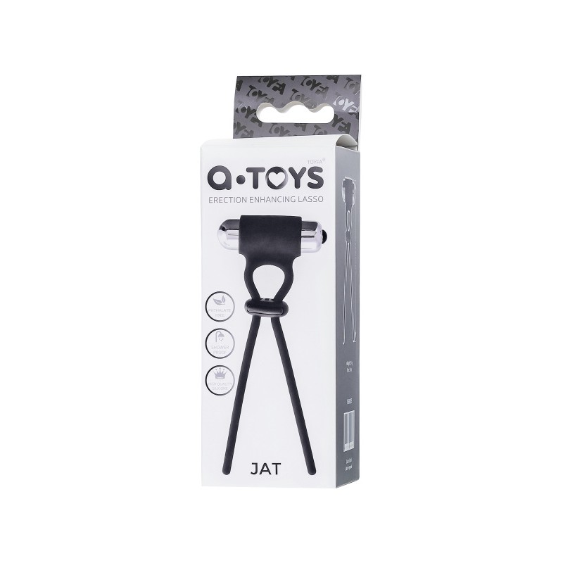 Лассо на пенис A-Toys by TOYFA Jat, силикон, черное, 14 см