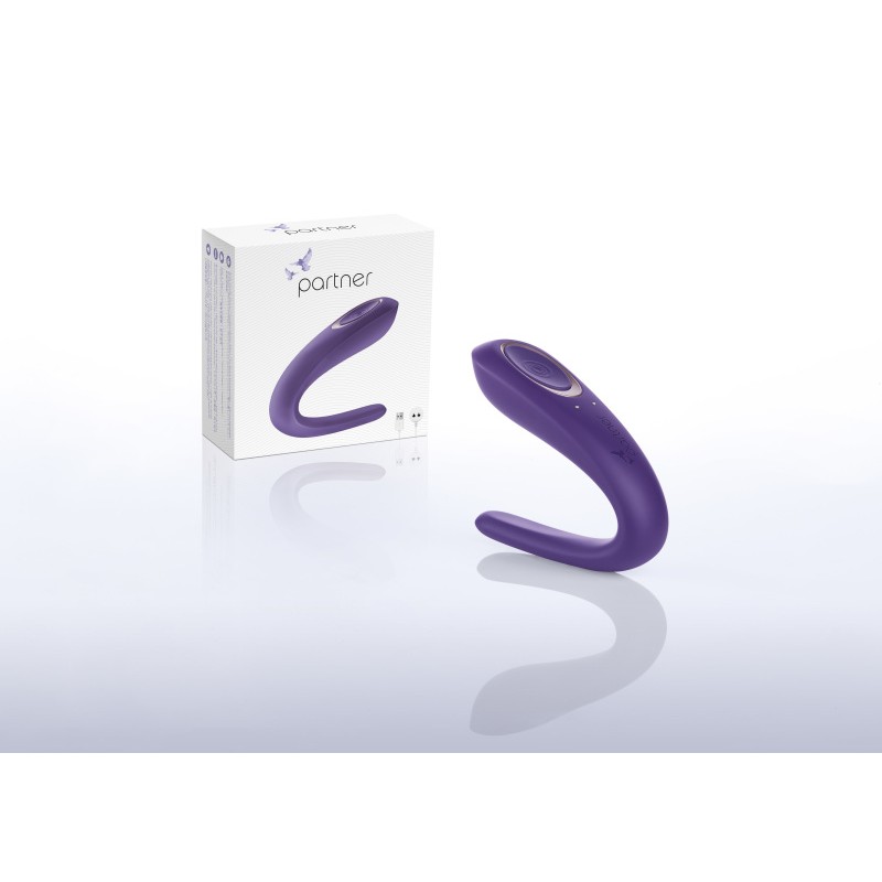 Многофункциональный стимулятор для пар Satisfyer Partner Double Classic, силикон, фиолетовый,18,5 см