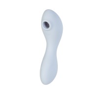 Вакуумный стимулятор клитора с вибрацией Satisfyer Curvy Trinity 5+ Connect App, голубой, 16,5 см