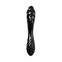 Двусторонний фаллоимитатор Satisfyer Dazzling Crystal 1, стекло, черный, 18,5 см