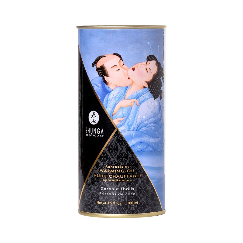 Масло массажное для тела Shunga «Кокосовое волнение» (Coconut Thrills), разогревающее, 100 мл.