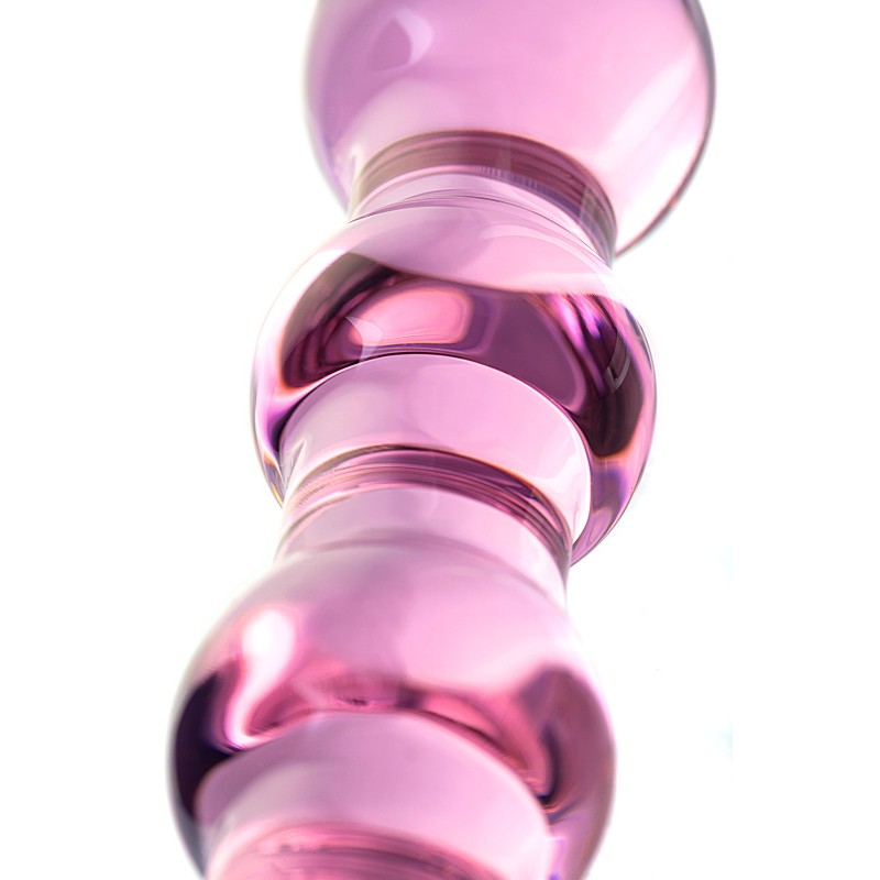Двусторонний фаллоимитатор Sexus Glass, стекло, розовый, 18 см