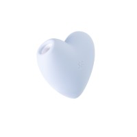 Вакуум-волновой стимулятор клитора с вибрацией Satisfyer Cutie Heart, силикон, голубой, 7,7 см