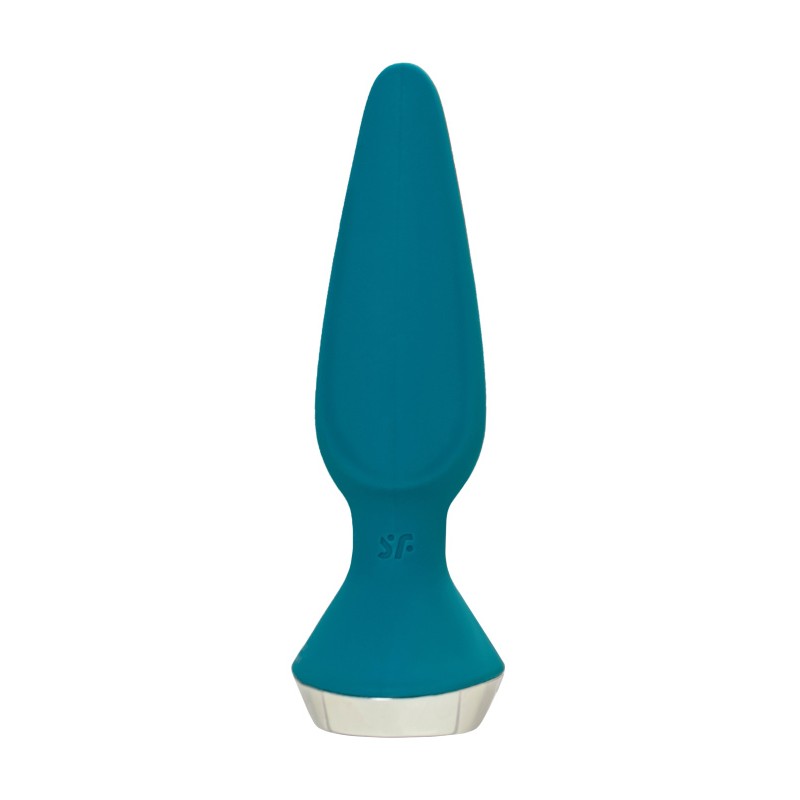 Анальная вибровтулка Satisfyer Plug-ilicious 1 Connect App, зеленая, 10 см