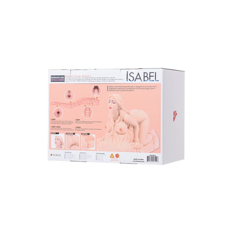 Мастурбатор реалистичный KOKOS ISABEL, TPR, телесный, 26 см