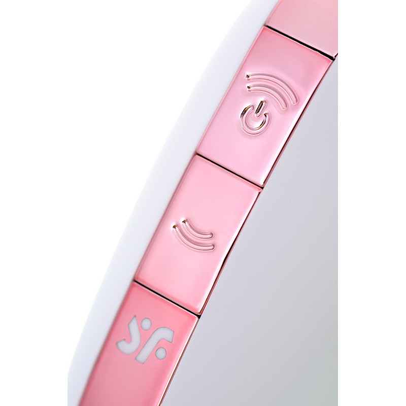 Вакуум-волновой стимулятор с вибрацией Satisfyer Love Triangle Connect App, силикон, белый, 8,8 см