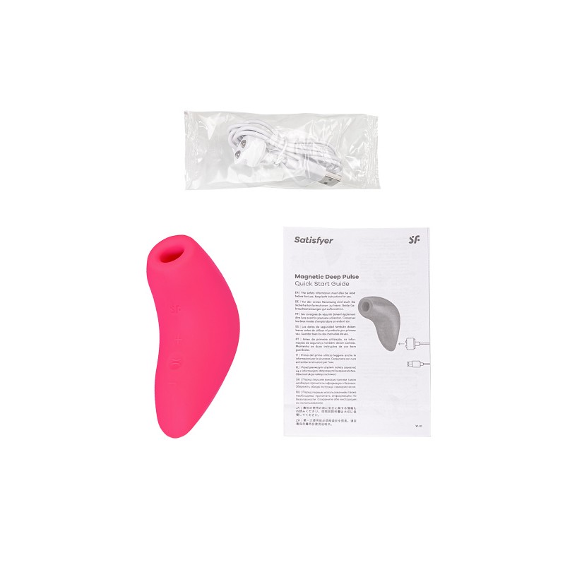 Вакуум-волновой стимулятор клитора Satisfyer Magnetic Deep Pulse, силикон, розовый, 11,6 см