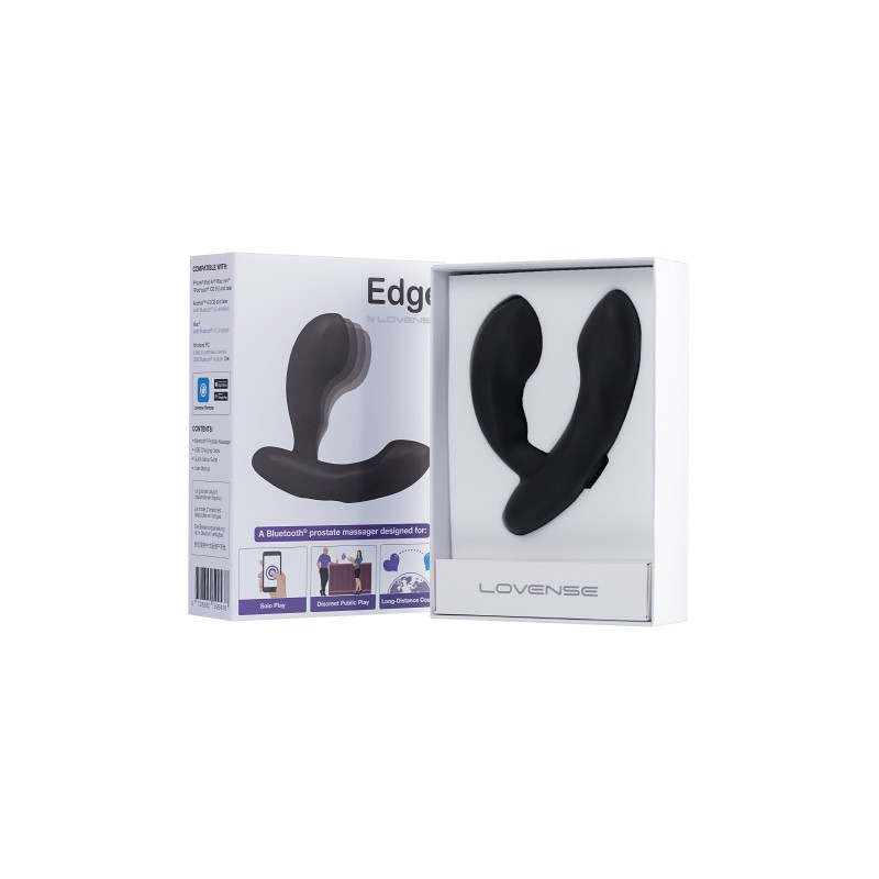 Стимулятор простаты LOVENSE Edge, силикон, черный, 11,4 см