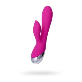 Вибратор с клиторальным стимулятором L'Eroina Lia, силикон, розовый, 19 см