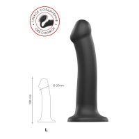 Ремневой нереалистичный страпон на присоске Strap-on-me, L, силикон, черный, 19 см