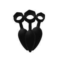 Набор анальных плагов Bathmate Anal Training Plugs, силикон, чёрный