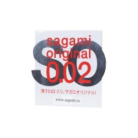 Презервативы Sagami, original 0.02, полиуретан, ультратонкие, гладкие, 18 см, 5,8 см, 1 шт.