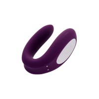 Многофункциональный стимулятор для пар Satisfyer Double Joy Connect App, силикон, фиолетовый, 18 см