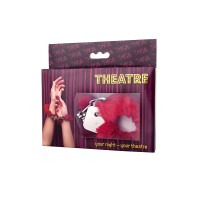 Наручники TOYFA Theatre, меховые,  красные, 28 см.