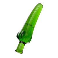 Нереалистичный фаллоимитатор Sexus Glass, стекло, зеленый, 13,5 см