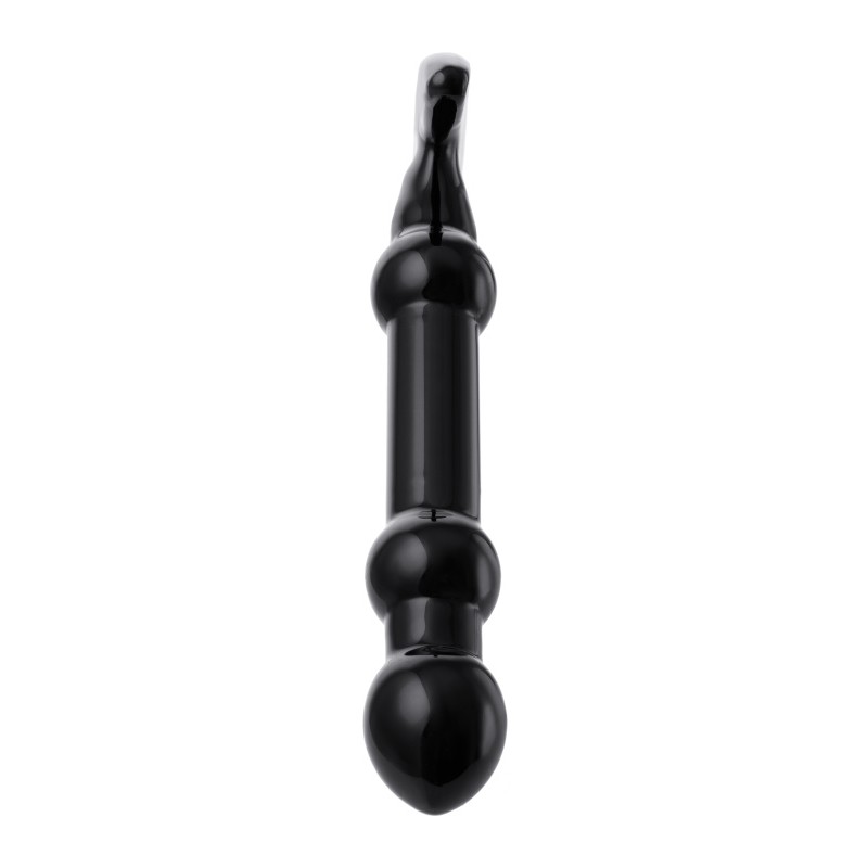 Нереалистичный фаллоимитатор Sexus Glass, стекло, черный, 19 см