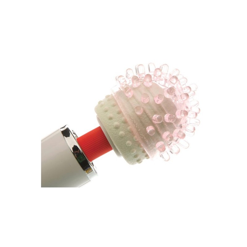 Насадка для массажера Magic Wand. с усиками, силикон, розовый, 8 см