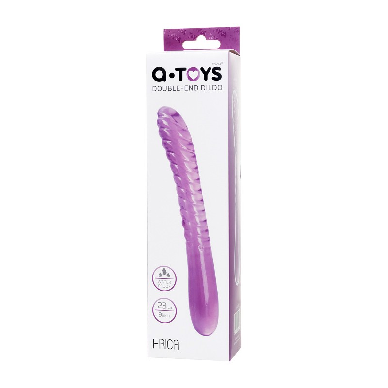 Двусторонний фаллоимитатор A-Toys by TOYFA Frica, TPE, фиолетовый, 23 см