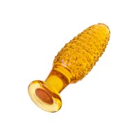 Анальная втулка Sexus Glass, стекло, желтая, 13 см, Ø 4 см
