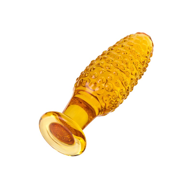 Анальная втулка Sexus Glass, стекло, желтая, 13 см, Ø 4 см