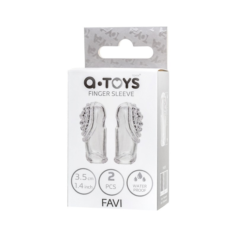 Комплект насадок на палец A-Toys by TOYFA Favi, TPE, прозрачный, 3,5 см