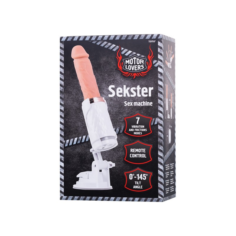 Секс-машина Sekster, MotorLovers by TOYFA, ABS, белая, 29 см
