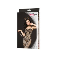 Костюм кошки Candy Girl Kandi (костюм-сетка,топ,трусы с хвостом,чокер,головной убор), черный,OS