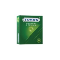 Презервативы Torex, точечные, латекс, 18,5 см, 5,4 см, 3 шт.