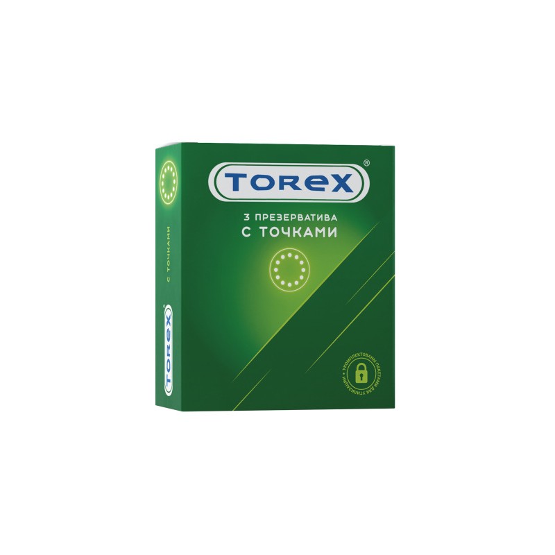 Презервативы Torex, точечные, латекс, 18,5 см, 5,4 см, 3 шт.