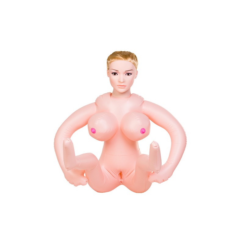 Кукла надувная Dolls-X by TOYFA Liliana с реалистичной головой, блондинка, с двумя отверстиями
