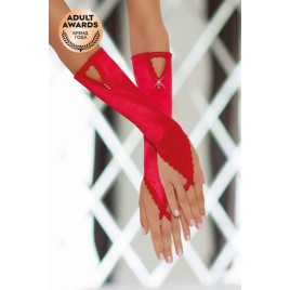 Перчатки атласные короткие SoftLine Collection, красный, S/L